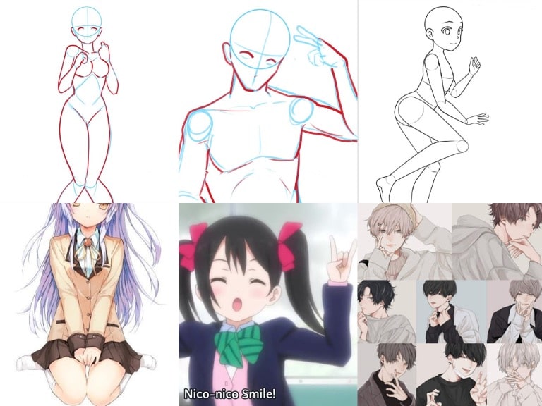 Cute Anime Poses 50 Drawing Reference Guides  Etsy